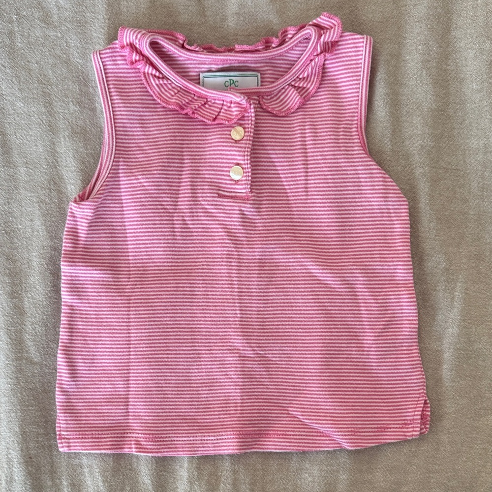 Classic Prep Pink Striped Tank Top